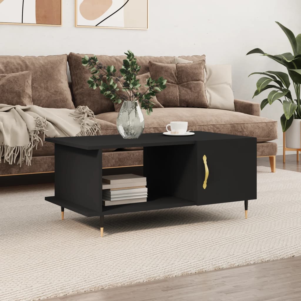 Tavolino da Salotto Nero 90x50x40 cm in Legno Multistrato | homemem39