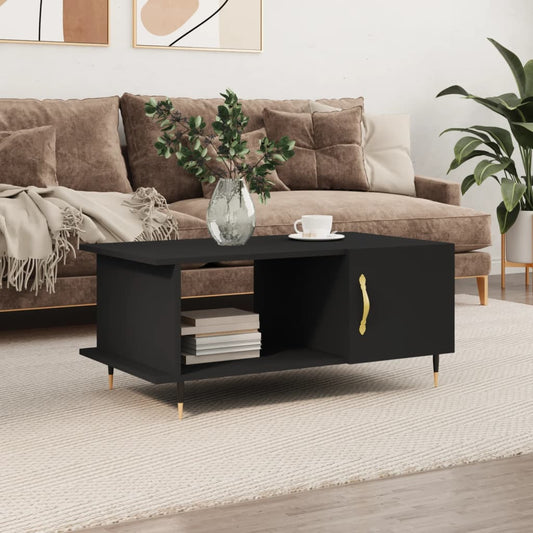 Tavolino da Salotto Nero 90x50x40 cm in Legno Multistrato | homemem39