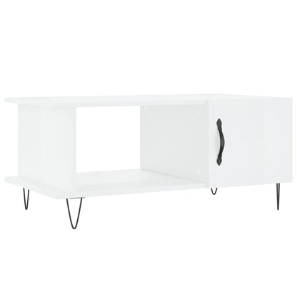 Tavolino da Salotto Bianco Lucido 90x50x40 cm Legno Multistrato | homemem39