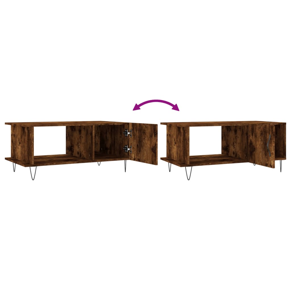 Tavolino da Salotto Rovere Fumo 90x50x40cm in Legno Multistrato