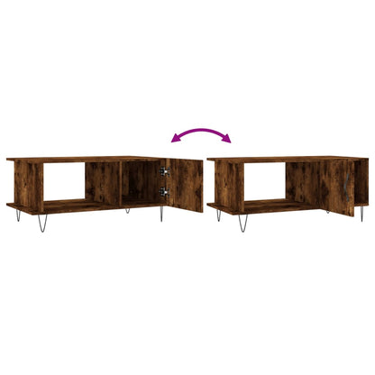 Tavolino da Salotto Rovere Fumo 90x50x40cm in Legno Multistrato