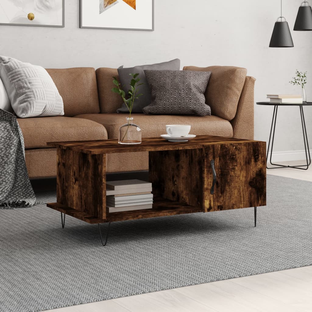 Tavolino da Salotto Rovere Fumo 90x50x40cm in Legno Multistrato | homemem39