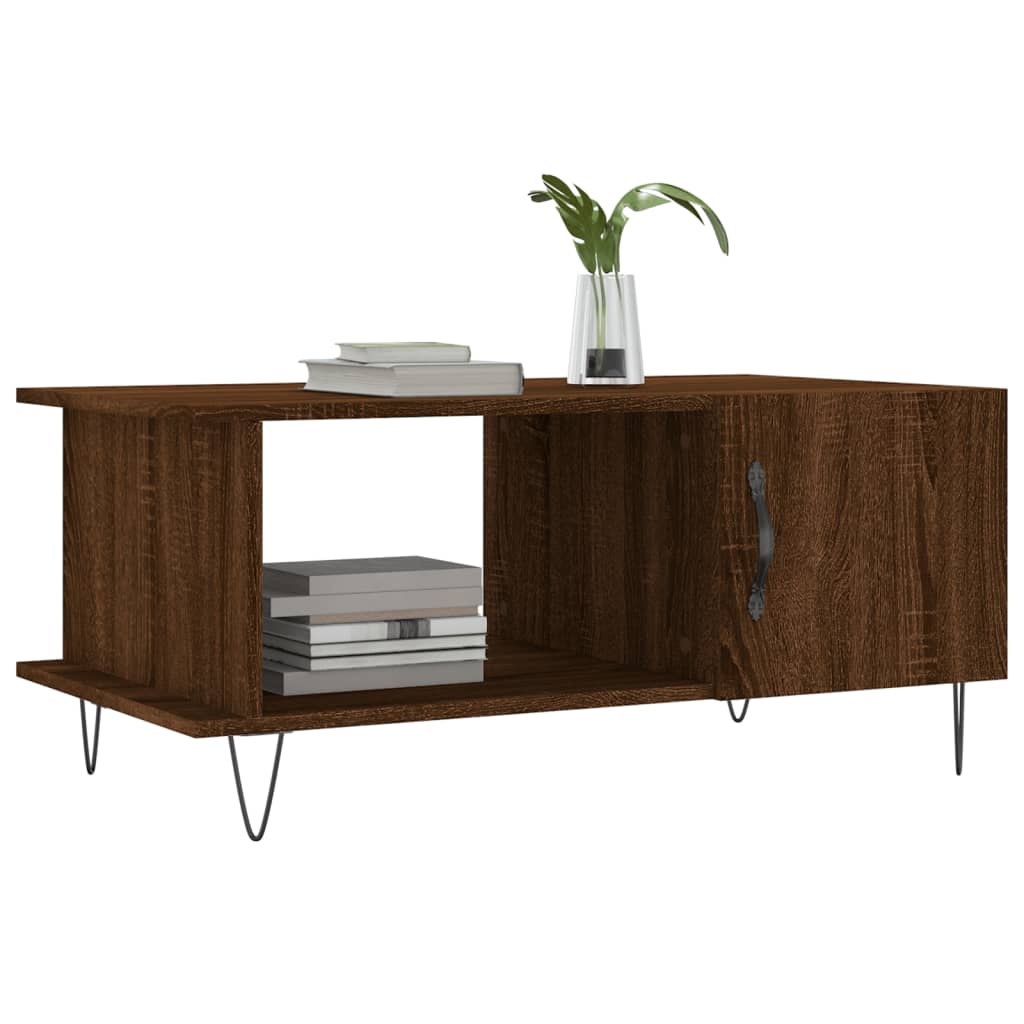 Tavolino da Salotto Rovere Marrone 90x50x40cm Legno Multistrato | homemem39
