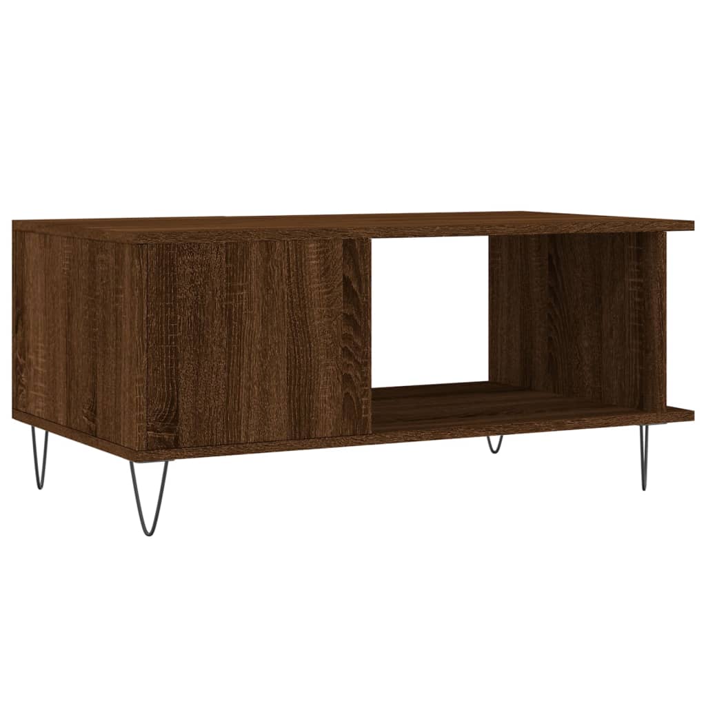 Tavolino da Salotto Rovere Marrone 90x50x40cm Legno Multistrato | homemem39