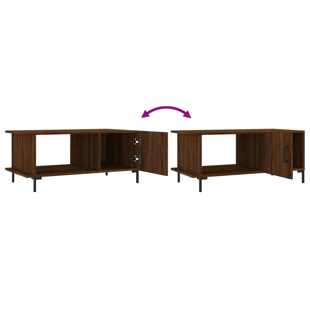 Tavolino da Salotto Rovere Marrone 90x50x40cm Legno Multistrato