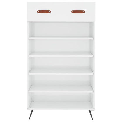 Scarpiera Bianco Lucido 60x35x105 cm in Legno Multistrato - homemem39