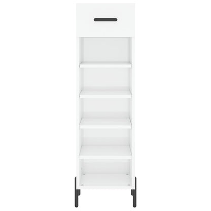 Scarpiera Bianco Lucido 30x35x105 cm in Legno Multistrato - homemem39