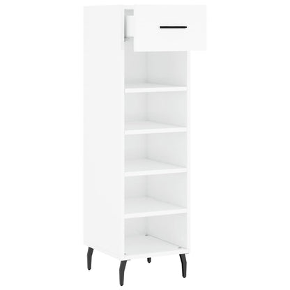 Scarpiera Bianco Lucido 30x35x105 cm in Legno Multistrato - homemem39