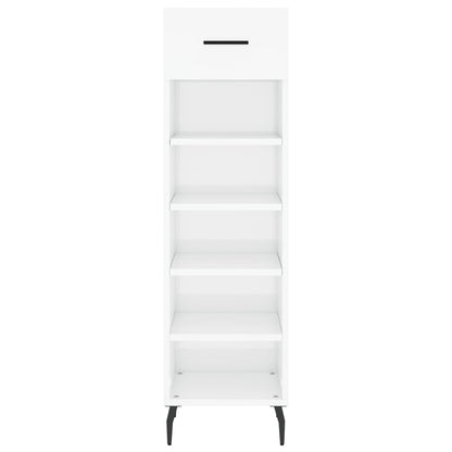 Scarpiera Bianco Lucido 30x35x105 cm in Legno Multistrato - homemem39