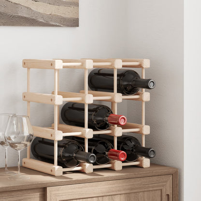 Portabottiglie Vino 12 Bottiglie 36x23x36cm Legno Massello Pino - homemem39