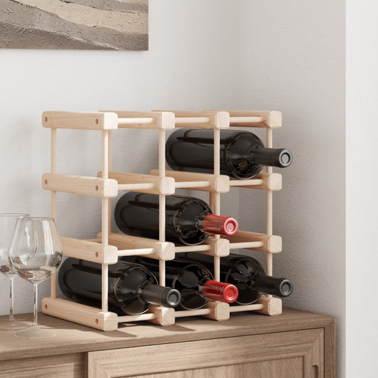Portabottiglie Vino 12 Bottiglie 36x23x36cm Legno Massello Pino - homemem39