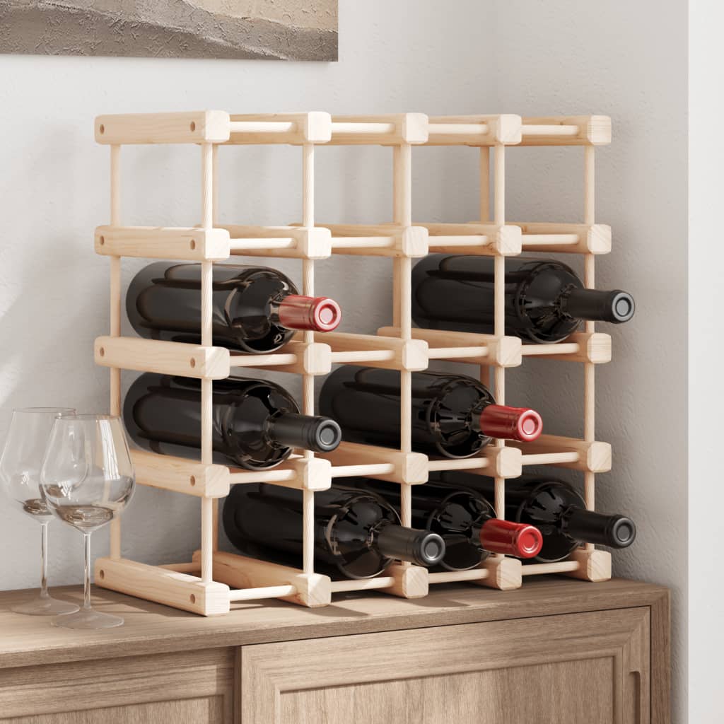 Portabottiglie Vino 20 Bottiglie 46,5x23x46,5 cm Massello Pino - homemem39