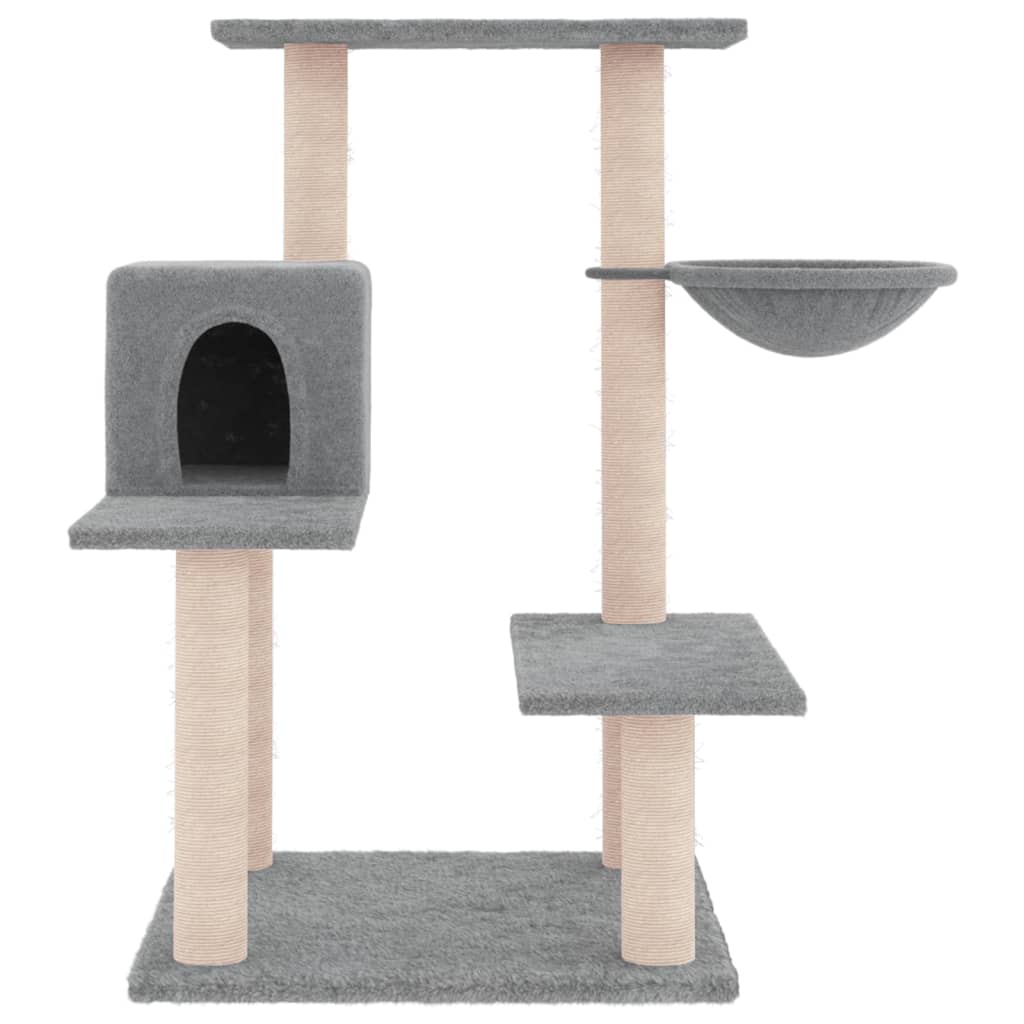 Albero per Gatti con Tiragraffi in Sisal Grigio Chiaro 82,5 cm - homemem39