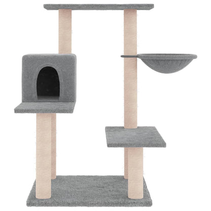 Albero per Gatti con Tiragraffi in Sisal Grigio Chiaro 82,5 cm - homemem39