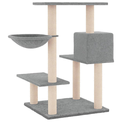 Albero per Gatti con Tiragraffi in Sisal Grigio Chiaro 82,5 cm - homemem39