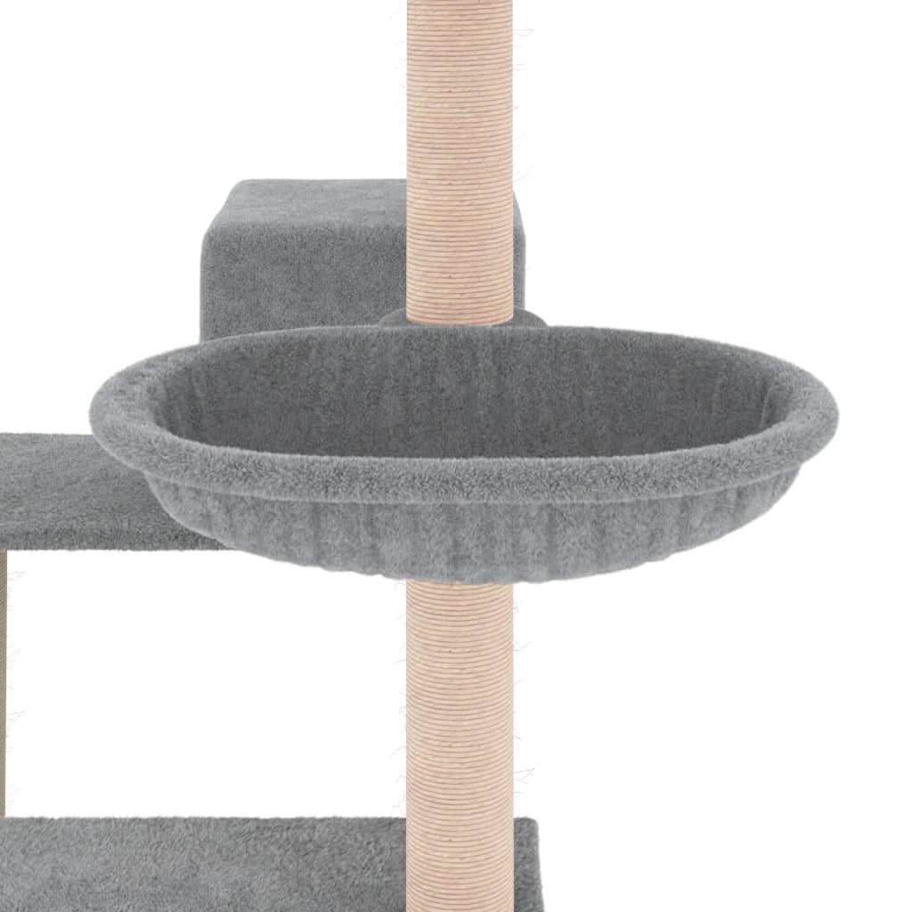 Albero per Gatti con Tiragraffi in Sisal Grigio Chiaro 82,5 cm - homemem39