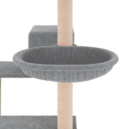 Albero per Gatti con Tiragraffi in Sisal Grigio Chiaro 82,5 cm - homemem39