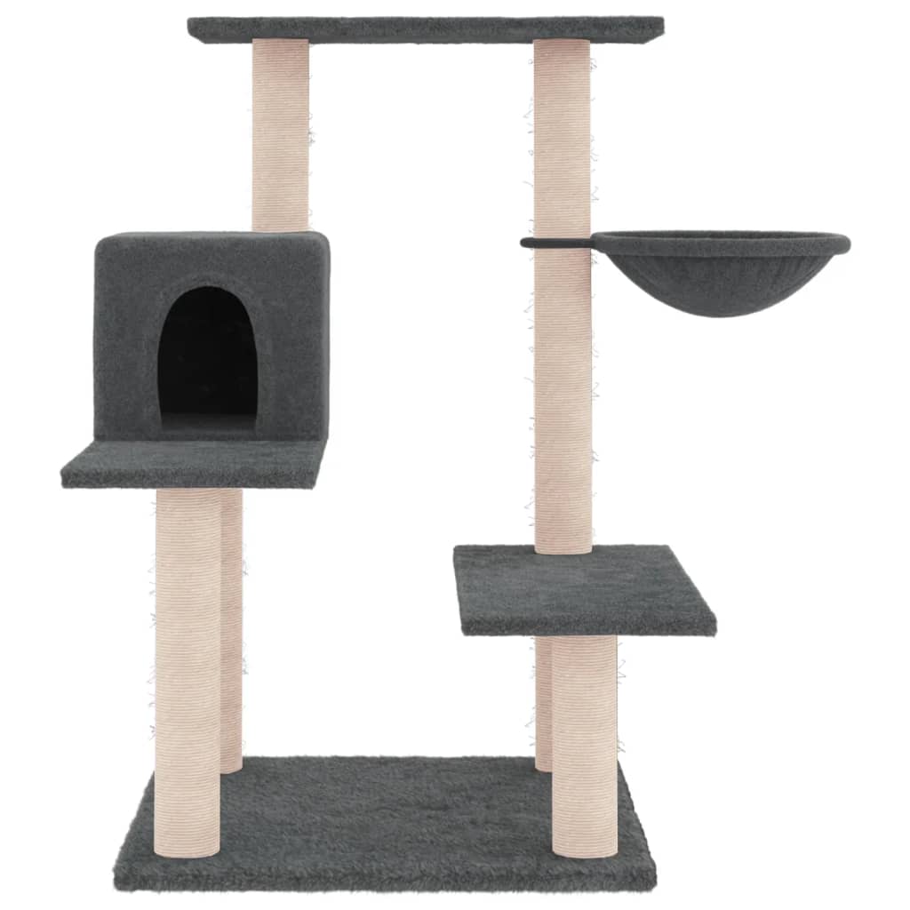 Albero per Gatti con Tiragraffi in Sisal Grigio Scuro 82,5 cm - homemem39