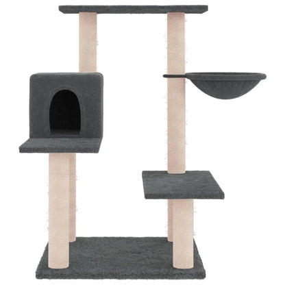 Albero per Gatti con Tiragraffi in Sisal Grigio Scuro 82,5 cm - homemem39