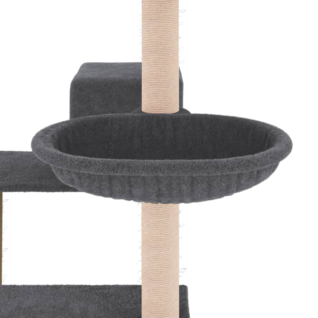 Albero per Gatti con Tiragraffi in Sisal Grigio Scuro 82,5 cm - homemem39