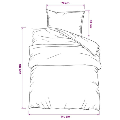 Set Copripiumino Bianco e Marrone 140x200 cm in Cotone | homemem39