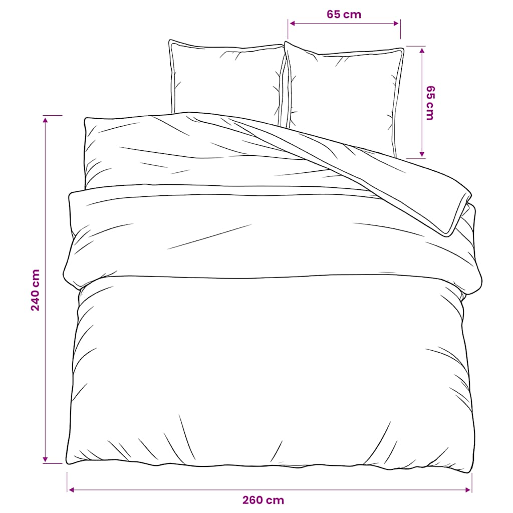 Set Copripiumino Bianco e Marrone 260x240 cm in Cotone | homemem39