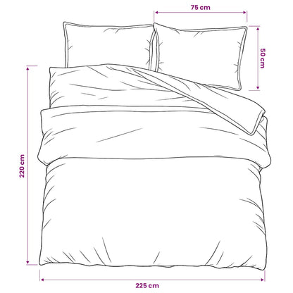 Set Copripiumino Bianco e Marrone 225x220 cm in Cotone | homemem39