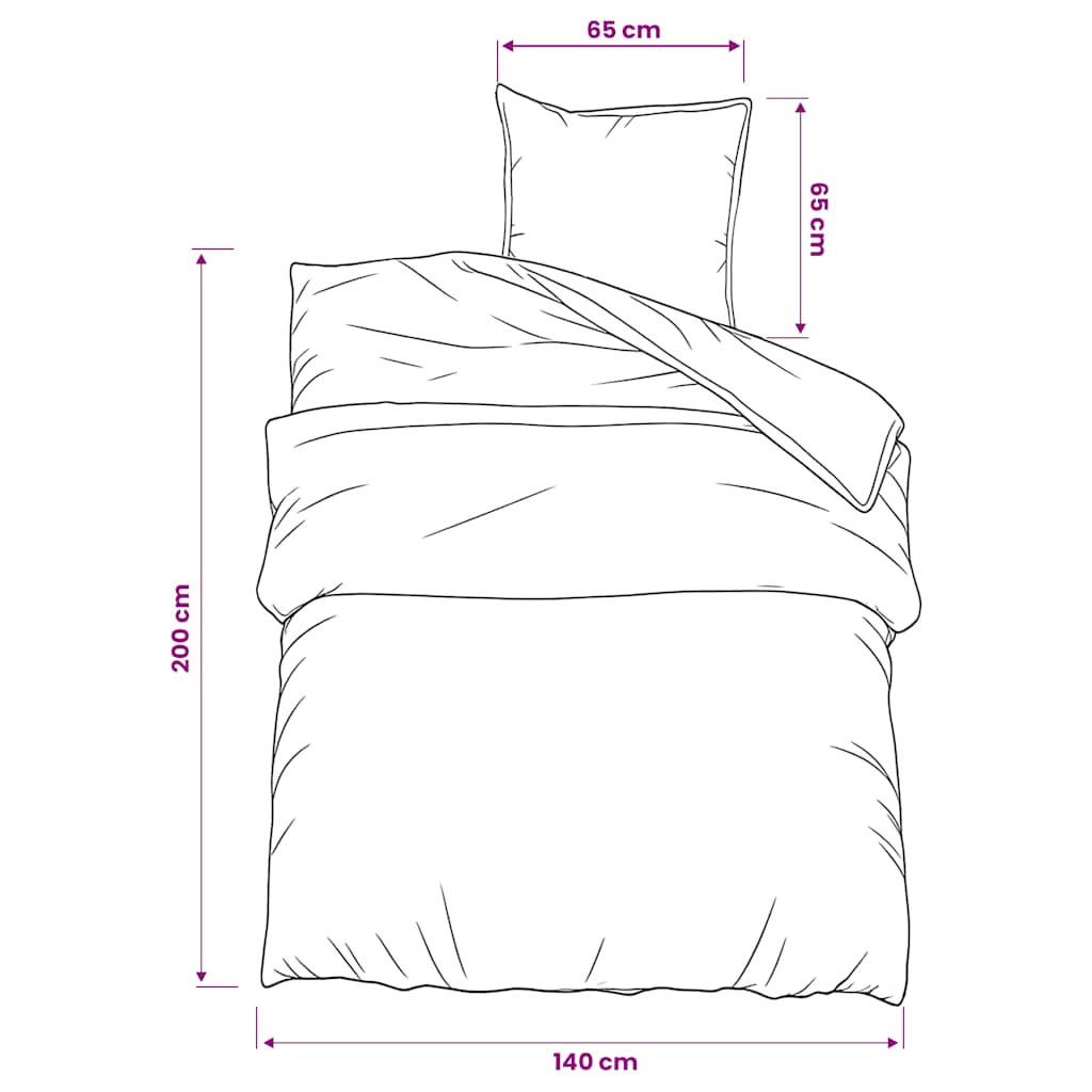 Set Copripiumino Grigio Scuro 140x200 cm in Cotone | homemem39