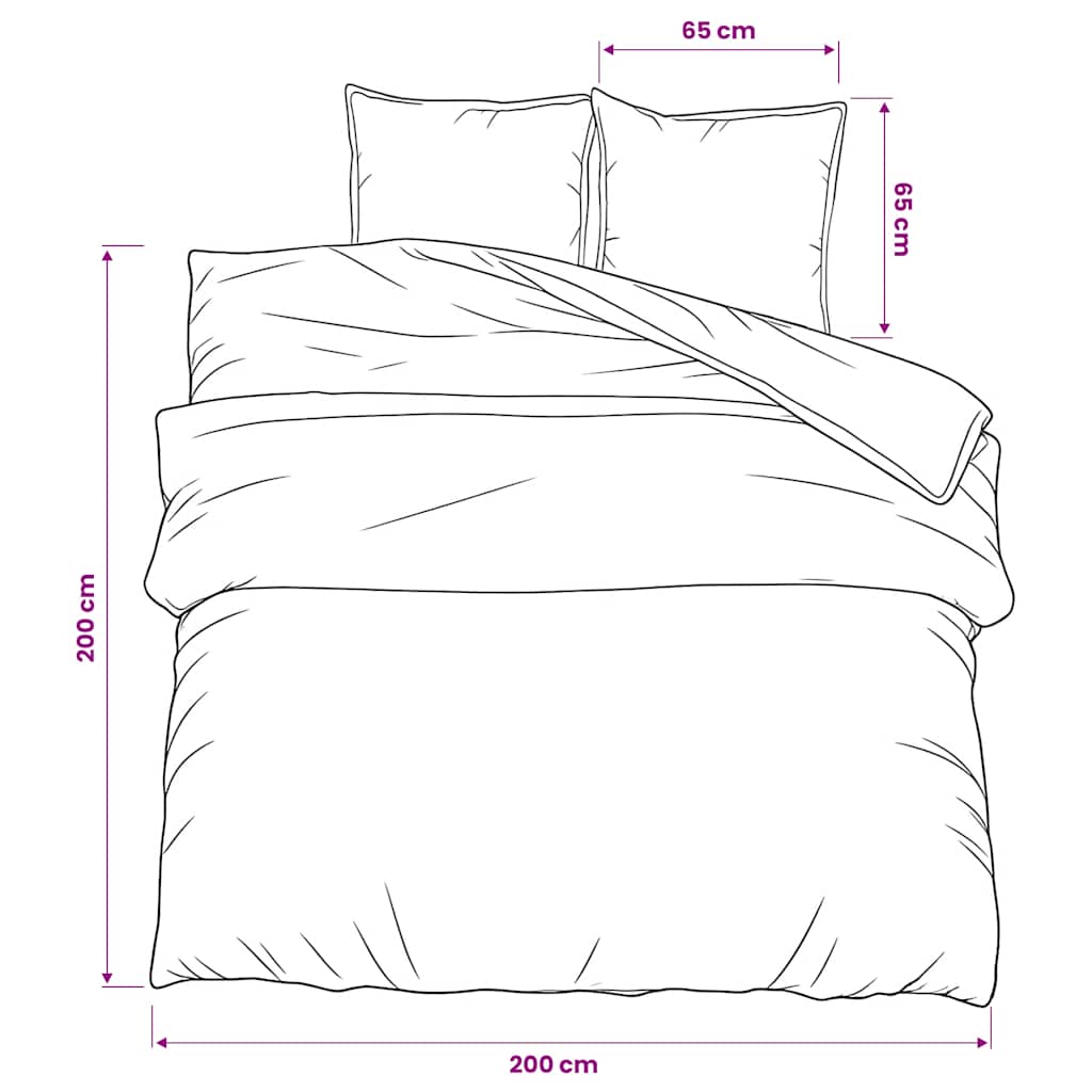 Set Copripiumino Grigio Scuro 200x200 cm in Cotone
