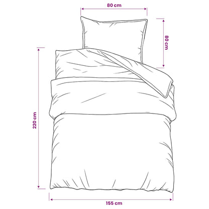 Set Copripiumino Grigio Scuro 155x220 cm in Cotone | homemem39