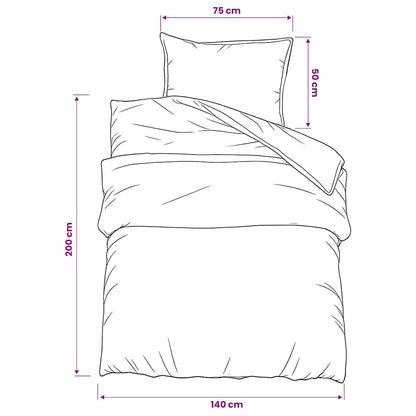 Set Copripiumino Grigio Scuro 140x200 cm in Cotone