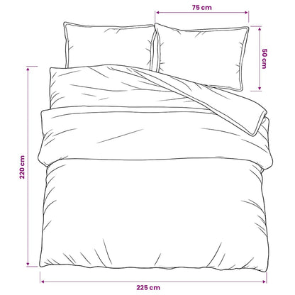 Set Copripiumino Grigio Scuro 225x220 cm in Cotone | homemem39