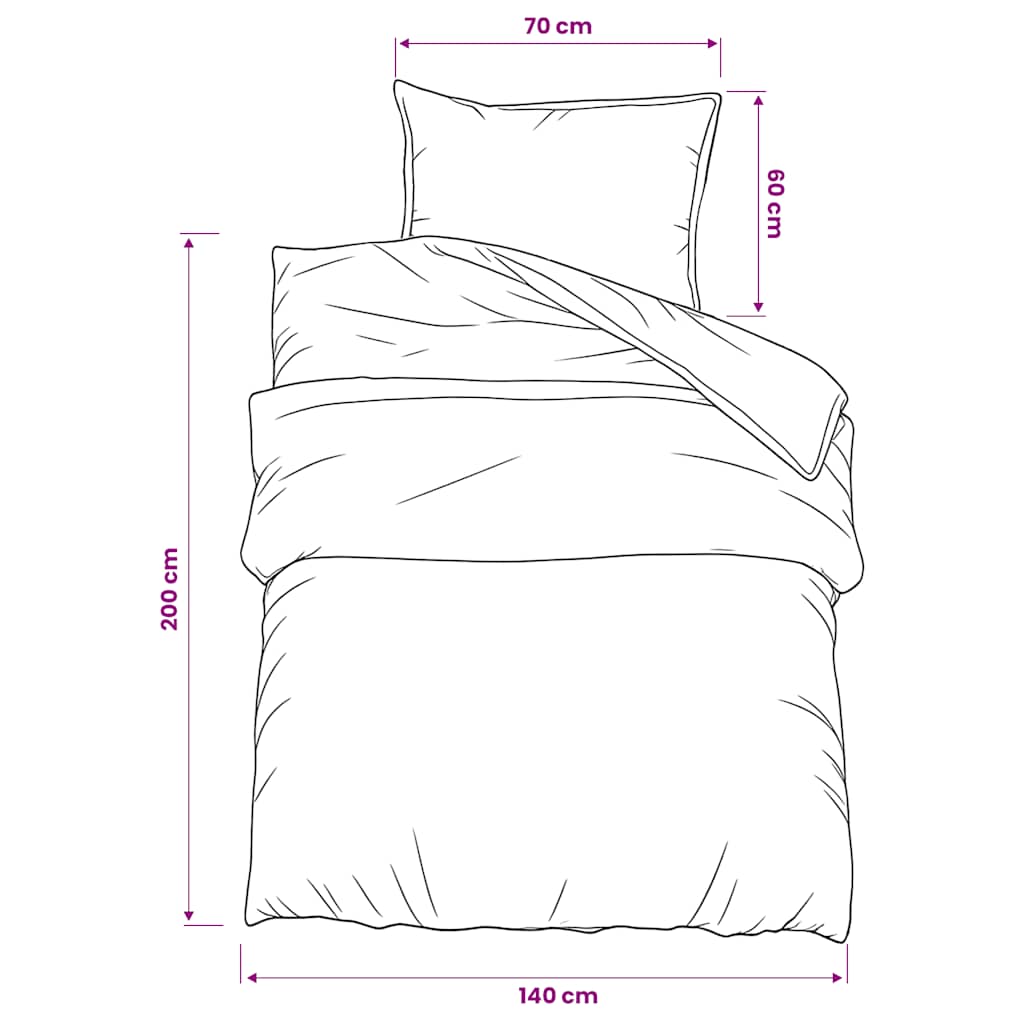 Set Copripiumino Grigio 140x200 cm in Cotone | homemem39