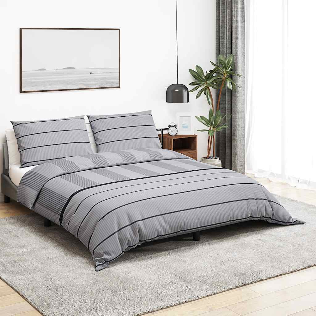 Set Copripiumino Grigio 220x240 cm in Cotone