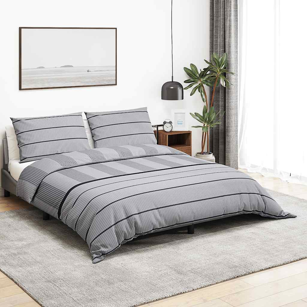 Set Copripiumino Grigio 260x240 cm in Cotone