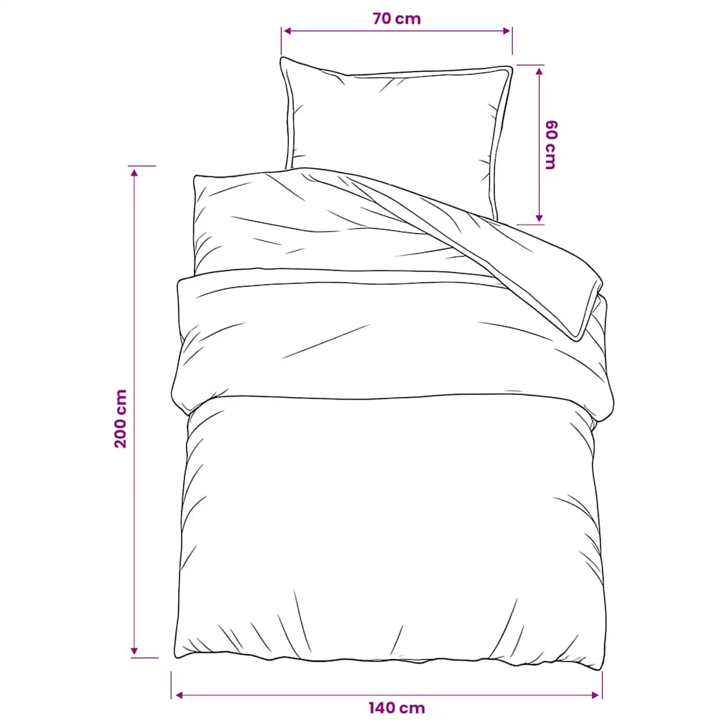 Set Copripiumino Grigio 140x200 cm in Cotone | homemem39