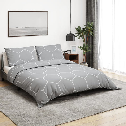 Gray Duvet Cover Set 260x240 cm in Cotton