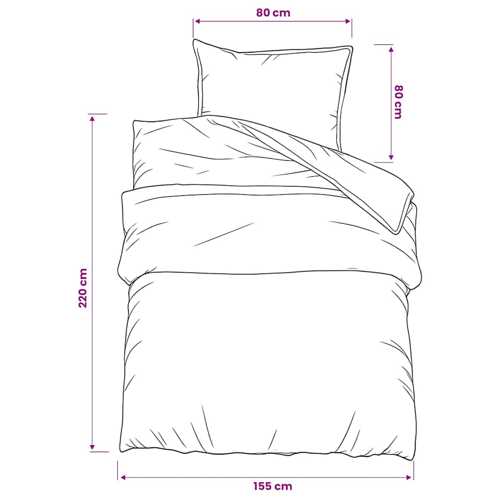 Set Copripiumino Grigio 155x220 cm in Cotone | homemem39