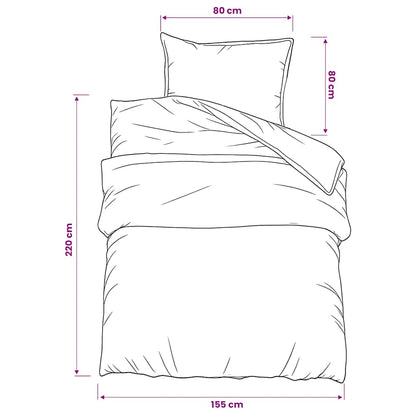 Set Copripiumino Grigio 155x220 cm in Cotone | homemem39
