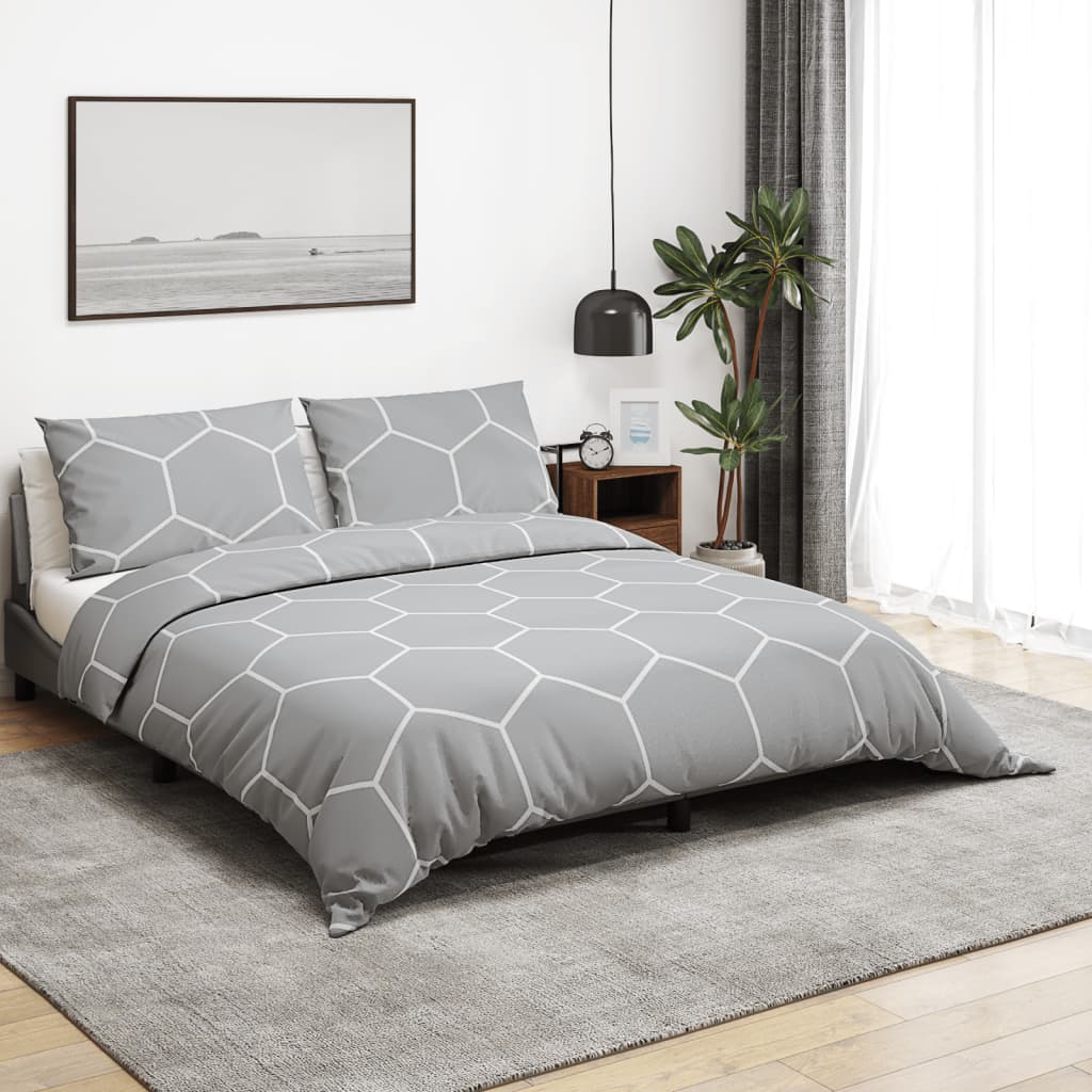 Gray Duvet Cover Set 140x200 cm in Cotton