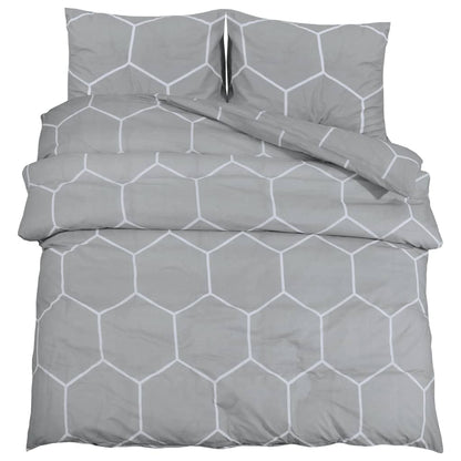 Gray Duvet Cover Set 260x220 cm in Cotton