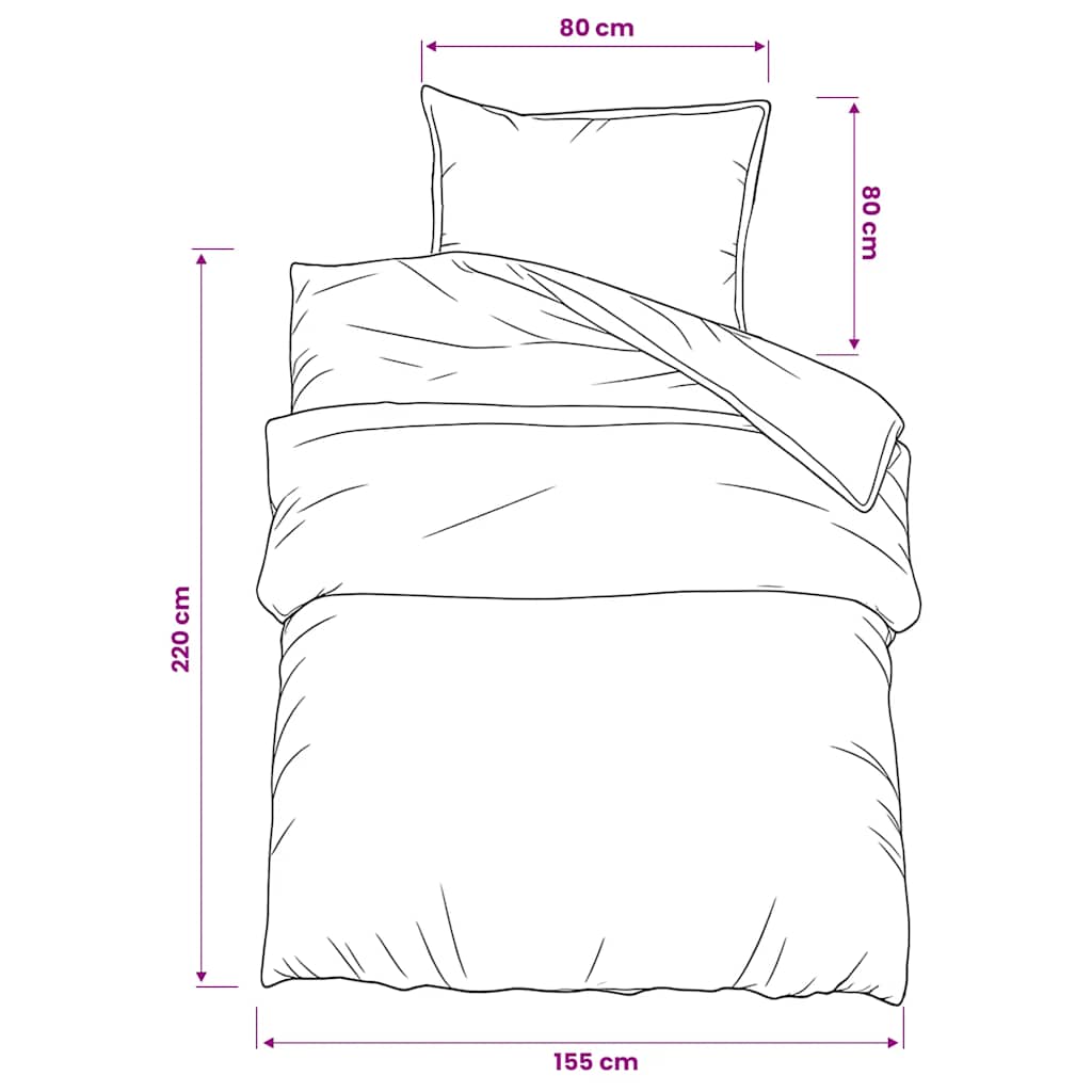 Set Copripiumino Grigio 155x220 cm in Cotone | homemem39