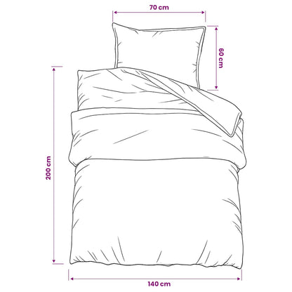 Set Copripiumino Grigio Scuro 140x200 cm in Cotone | homemem39