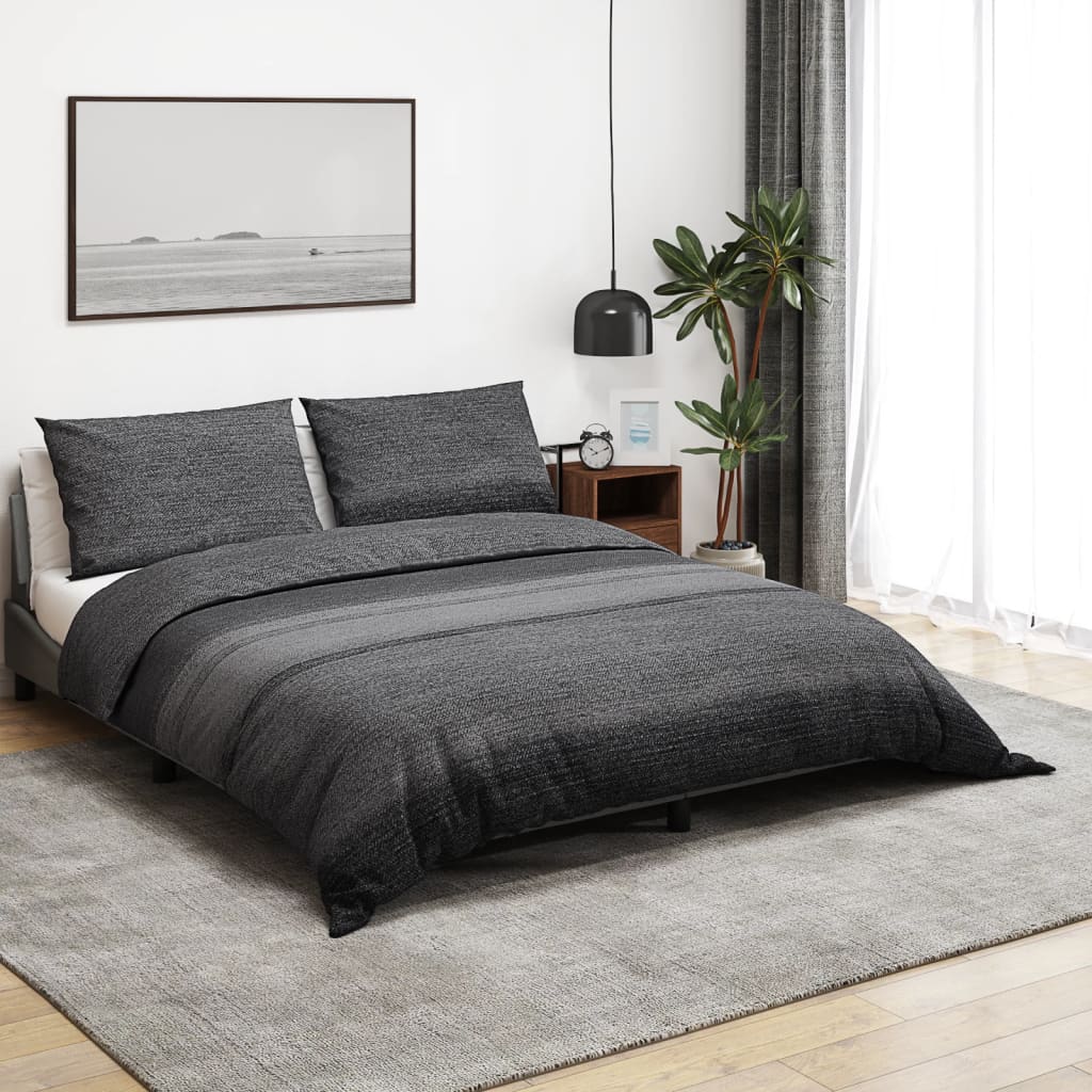 Dark Gray Duvet Cover Set 200x200 cm in Cotton