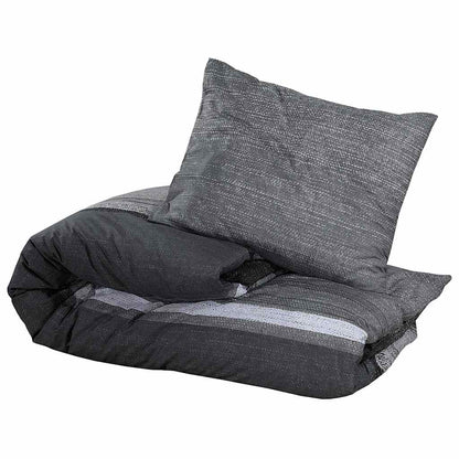 Set Copripiumino Grigio Scuro 140x200 cm in Cotone