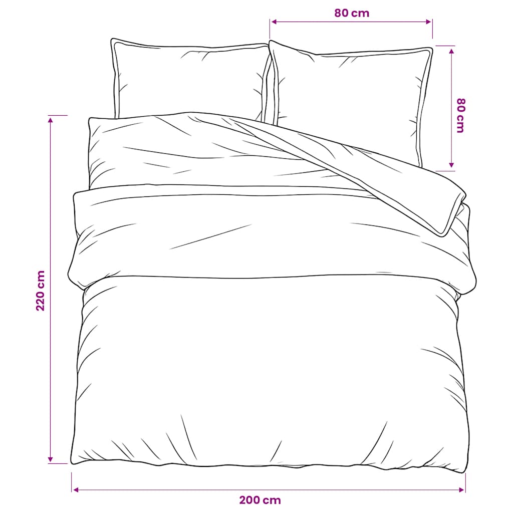 Set Copripiumino Grigio Scuro 200x220 cm in Cotone | homemem39
