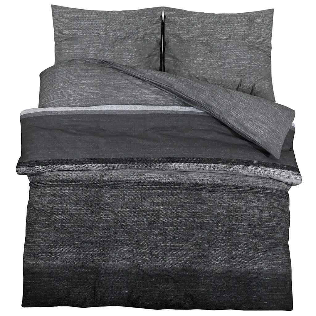 Set Copripiumino Grigio Scuro 140x200 cm in Cotone