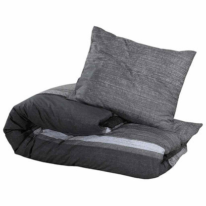 Set Copripiumino Grigio Scuro 225x220 cm in Cotone