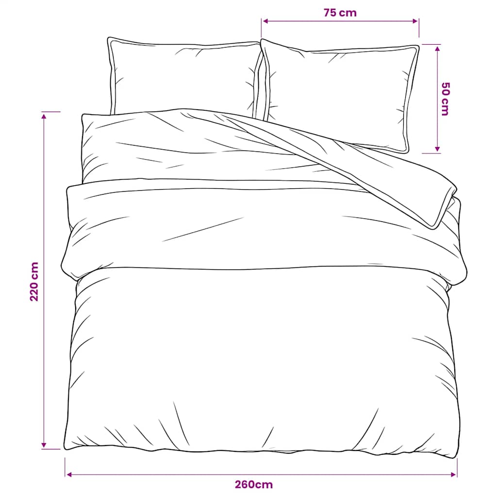 Set Copripiumino Grigio Scuro 260x220 cm in Cotone | homemem39
