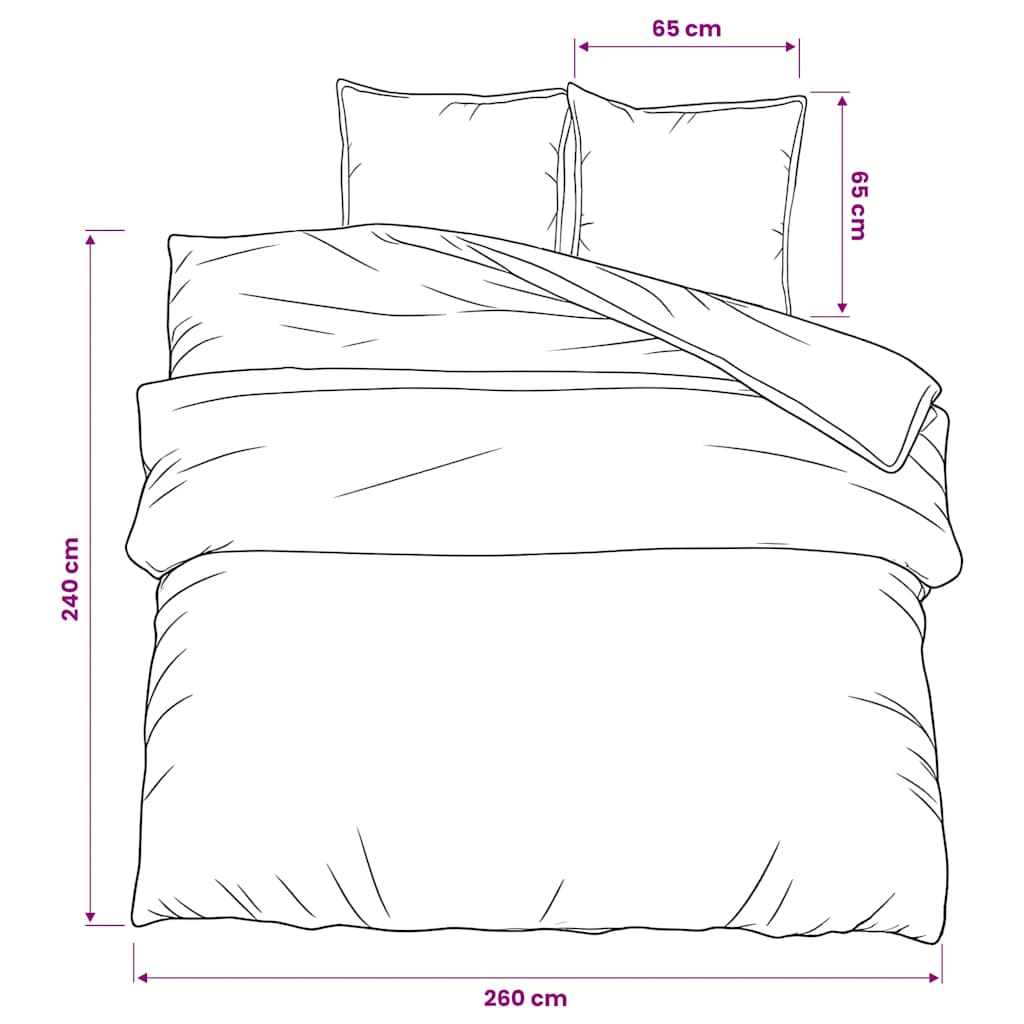 Set Copripiumino Nero e Bianco 260x240 cm in Cotone